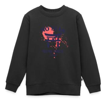 Design japonais avec texte sans crainte combiné - Sweat Premium enfant bio - noir - Devant - AI Model Kid Female (0cm)