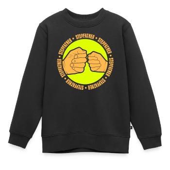 Beau-père Beau-père Beau-père Fête des pères - Sweat Premium enfant bio - noir - Devant - AI Model Kid Female (0cm)
