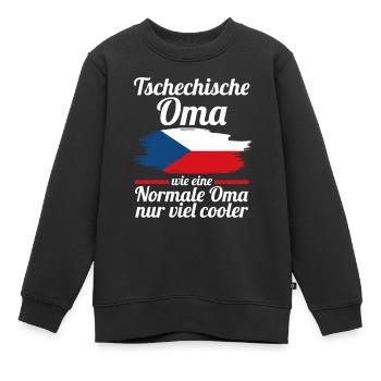 Tschechin Tschechische Oma Tschechien - Kinder Premium Organic Sweatshirt - Schwarz - Vorne - AI Model Kid Female (0cm)