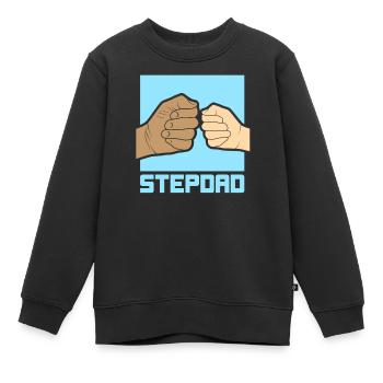 Beau-père Beau-père Beau-père Fête des pères - Sweat Premium enfant bio - noir - Devant - AI Model Kid Female (0cm)