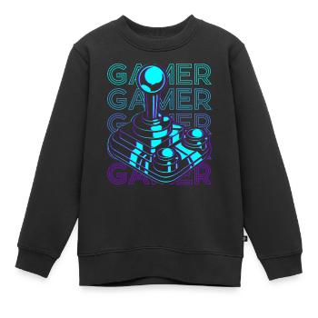 Gamer Video Gaming Joystick Retro - Kinder Premium Organic Sweatshirt - Schwarz - Vorne - AI Model Kid Female (0cm)