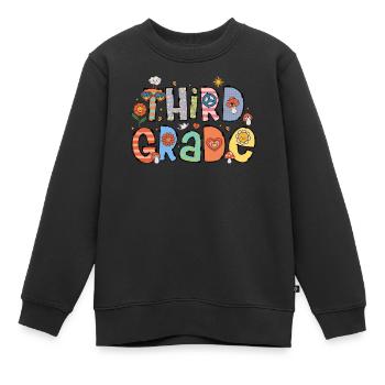 Troisième année Première journée d’école - Sweat Premium enfant bio - noir - Devant - AI Model Kid Female (0cm)