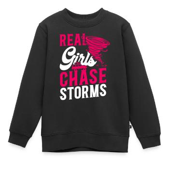 Storm Chaser Hurricane Meteorology - Kinder Premium Organic Sweatshirt - Schwarz - Vorne - AI Model Kid Female (0cm)