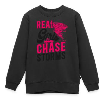 Storm Chaser Hurricane Meteorology - Kinder Premium Organic Sweatshirt - Schwarz - Vorne - AI Model Kid Female (0cm)