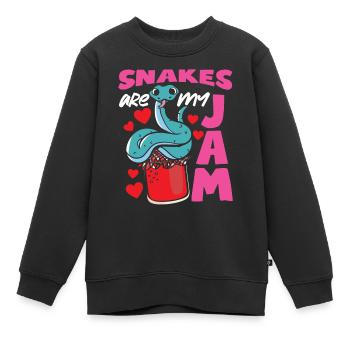 Serpent Serpent Serpent Les Serpents Sont Ma Confiture - Sweat Premium enfant bio - noir - Devant - AI Model Kid Female (0cm)