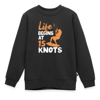 Kitesurf Kitesurf Drôle de blague Vie - Sweat Premium enfant bio - noir - Devant - AI Model Kid Female (0cm)