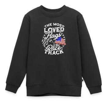 Die beliebtesten Flaggen an der Rennstrecke - Schmutz - Kinder Premium Organic Sweatshirt - Schwarz - Vorne - AI Model Kid Female (0cm)