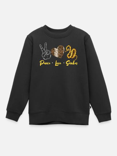 Serpent Serpent Paix Amour Serpents - Sweat Premium enfant bio - noir