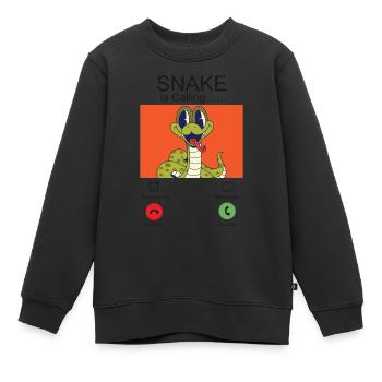 Snake Serpent Phone Display Snake - Kinder Premium Organic Sweatshirt - Schwarz - Vorne - AI Model Kid Female (0cm)