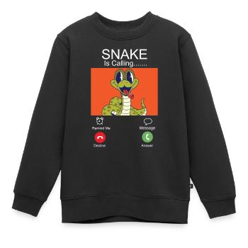 Snake Serpent Phone Display Snake - Kinder Premium Organic Sweatshirt - Schwarz - Vorne - AI Model Kid Female (0cm)