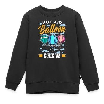 Heißluftballon Besatzung Ballonfahrer Ballonflug - Kinder Premium Organic Sweatshirt - Schwarz - Vorne - AI Model Kid Female (0cm)