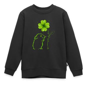 Tu es mon hamster porte-bonheur - Sweat Premium enfant bio - noir - Devant - AI Model Kid Female (0cm)