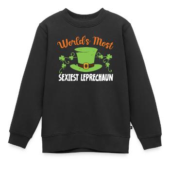 Le leprechaun le plus sexy du monde Irlande irlandaise - Sweat Premium enfant bio - noir - Devant - AI Model Kid Female (0cm)