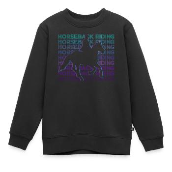 Équitation Cavalier de sport équestre - Sweat Premium enfant bio - noir - Devant - AI Model Kid Female (0cm)