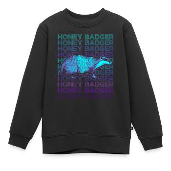 Honigdachs Retro - Kinder Premium Organic Sweatshirt - Schwarz - Vorne - AI Model Kid Female (0cm)