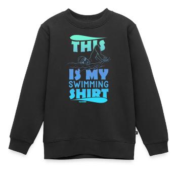 Natation Sauveteur Cours de natation Piscine extérieure Cadeau - Sweat Premium enfant bio - noir - Devant - AI Model Kid Female (0cm)