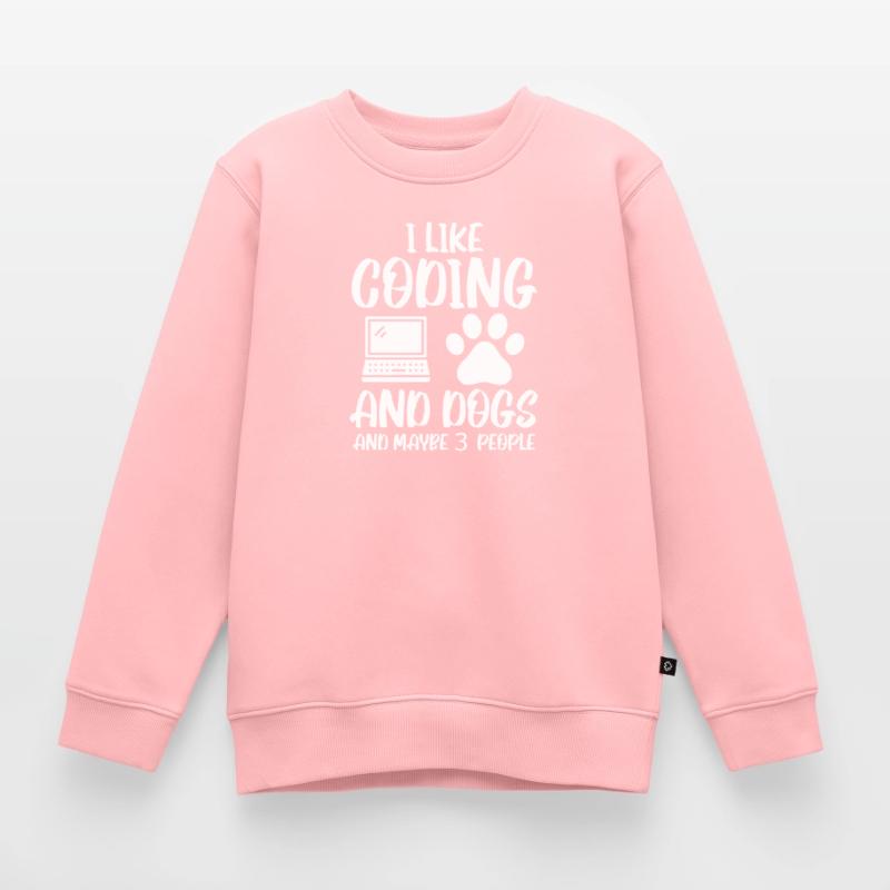 Coding and Dog Programmer Coder Developer Kids Premium Organic Sweatshirt