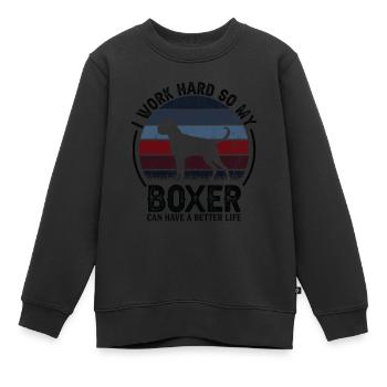 Travaillez dur - Retro Boxer - Sweat Premium enfant bio - noir - Devant - AI Model Kid Female (0cm)