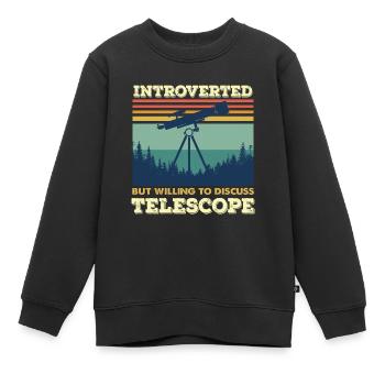 Introvertiert Teleskop Astronomie Weltraum - Kinder Premium Organic Sweatshirt - Schwarz - Vorne - AI Model Kid Female (0cm)