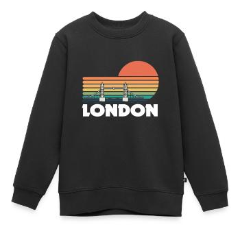 London Themse Tower Bridge England Westminster - Kinder Premium Organic Sweatshirt - Schwarz - Vorne - AI Model Kid Female (0cm)