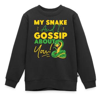 Serpent Serpent Mon Serpent Et Moi - Sweat Premium enfant bio - noir - Devant - AI Model Kid Female (0cm)