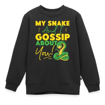 Serpent Serpent Mon Serpent Et Moi - Sweat Premium enfant bio - noir - Devant - AI Model Kid Female (0cm)