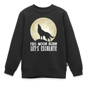 Wolf Vollmond Eskalation Rudel Wölfe - Kinder Premium Organic Sweatshirt - Schwarz - Vorne - AI Model Kid Female (0cm)