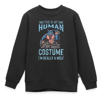 Costume de loup-garou Chien sauvage Loups - Sweat Premium enfant bio - noir - Devant - AI Model Kid Female (0cm)
