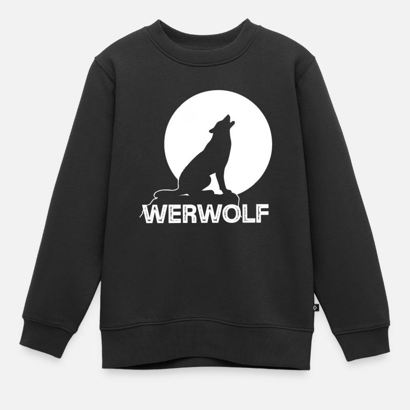 Werwolf Vollmond Wolf Wolfsrudel - Kinder Premium Organic Sweatshirt - Schwarz