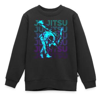 Ju Jitsu Jiu Jitsu Jujutsu Rétro - Sweat Premium enfant bio - noir - Devant - AI Model Kid Female (0cm)