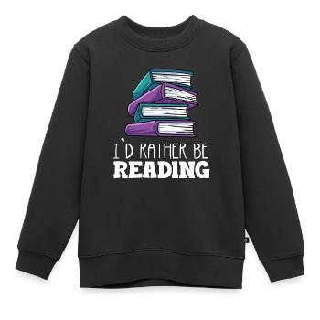 Lesen - Kinder Premium Organic Sweatshirt - Schwarz - Vorne - AI Model Kid Female (0cm)