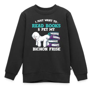 Lesen - Kinder Premium Organic Sweatshirt - Schwarz - Vorne - AI Model Kid Female (0cm)