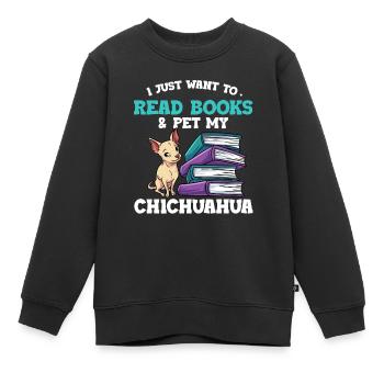 Lesen - Kinder Premium Organic Sweatshirt - Schwarz - Vorne - AI Model Kid Female (0cm)