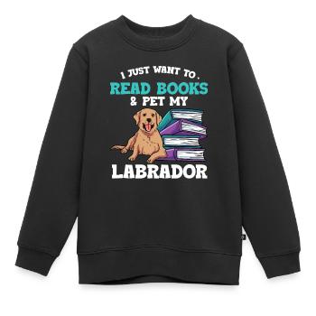 Lesen - Kinder Premium Organic Sweatshirt - Schwarz - Vorne - AI Model Kid Female (0cm)