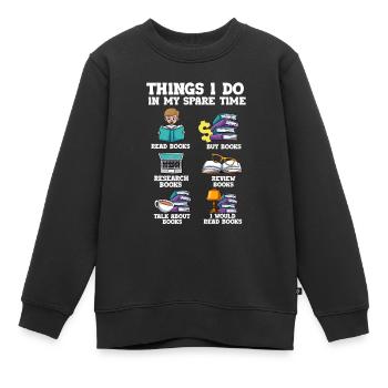 Lesen - Kinder Premium Organic Sweatshirt - Schwarz - Vorne - AI Model Kid Female (0cm)