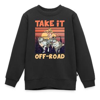 Take it OFF-ROAD Trailrunning Wolfpack - Kids Premium Organic Sweatshirt - black - Front - AI Model Kid Female (0cm)