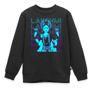 Lakshmi Hindu-Göttin Hindu-Mythologie - Kinder Premium Organic Sweatshirt - Schwarz - Vorne - AI Model Kid Female (0cm)