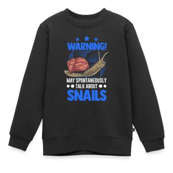 Schnecke Geschenk Weinbergschnecke - Kinder Premium Organic Sweatshirt - Schwarz - Vorne - AI Model Kid Female (0cm)