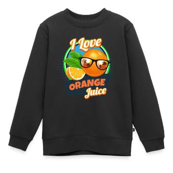 J’adore le jus de jus d’orange Fruit - Sweat Premium enfant bio - noir - Devant - AI Model Kid Female (0cm)