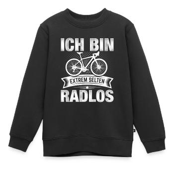 Ich bin extrem selten Radlos Radsport - Kinder Premium Organic Sweatshirt - Schwarz - Vorne - AI Model Kid Female (0cm)