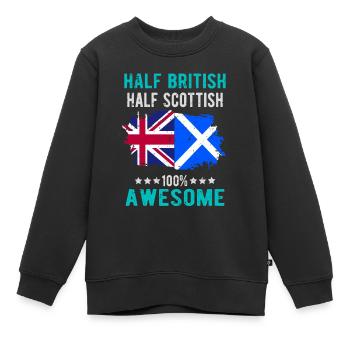 Halb Brite Halb Schotte - Kinder Premium Organic Sweatshirt - Schwarz - Vorne - AI Model Kid Female (0cm)