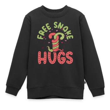 Serpent Serpent Gratuit Serpent Câlins de Serpent - Sweat Premium enfant bio - noir - Devant - AI Model Kid Female (0cm)