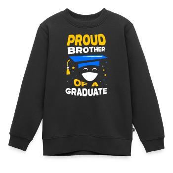 Fier frère d’un diplômé diplômé - Sweat Premium enfant bio - noir - Devant - AI Model Kid Female (0cm)