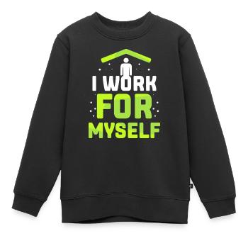 Ich Arbeite Für Mich Selbst Unternehmer Gründer - Kinder Premium Organic Sweatshirt - Schwarz - Vorne - AI Model Kid Female (0cm)