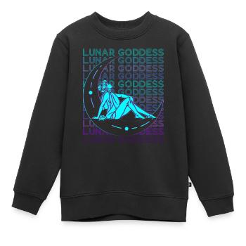 Mondgöttin Wicca Heidnisch Retro - Kinder Premium Organic Sweatshirt - Schwarz - Vorne - AI Model Kid Female (0cm)