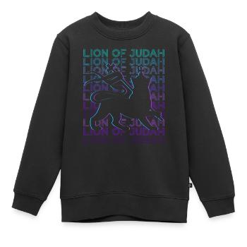 Löwe von Juda Jude Jude Hebräisch Israelit Israel - Kinder Premium Organic Sweatshirt - Schwarz - Vorne - AI Model Kid Female (0cm)