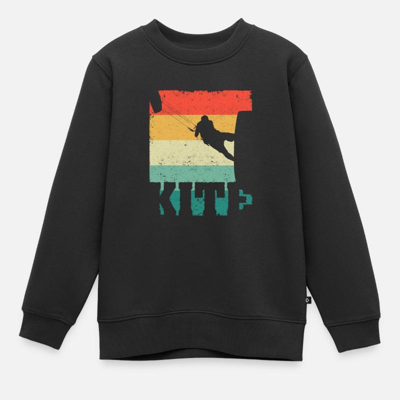 KITE Kiteboard Kiteing Kitesurf Kitesurf - Sweat Premium enfant bio - noir
