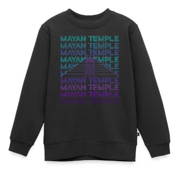 Pyramide Maya Temple Maya Ancien Maya Rétro - Sweat Premium enfant bio - noir - Devant - AI Model Kid Female (0cm)