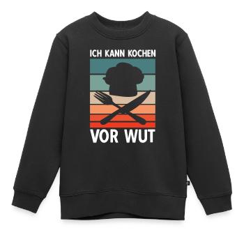 Koch Küchenchef Kochmütze Gastronomie Küche - Kinder Premium Organic Sweatshirt - Schwarz - Vorne - AI Model Kid Female (0cm)