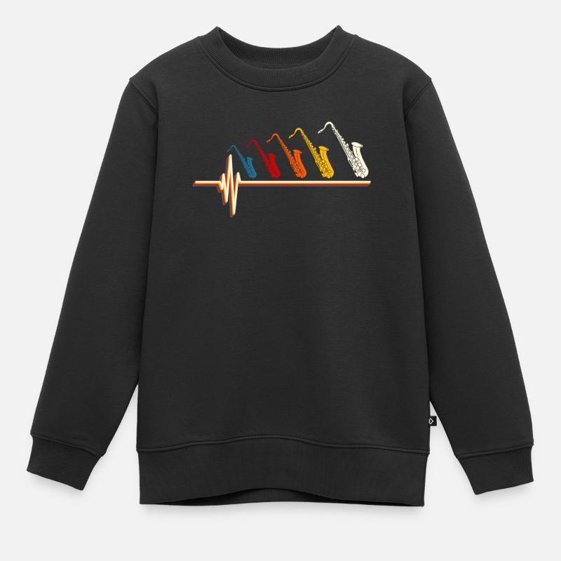 Jazz Saxophon - Kinder Premium Organic Sweatshirt - Schwarz